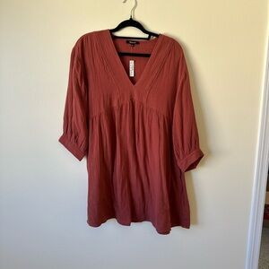 Madewell Rust V-Neck dress